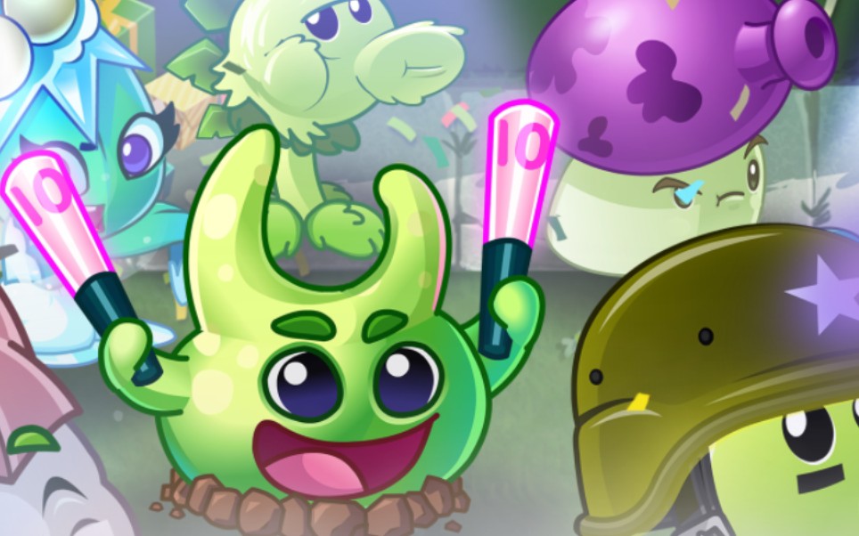 【pvz2】中文版十周年全新植物 "粉丝心叶兰" 一阶试玩