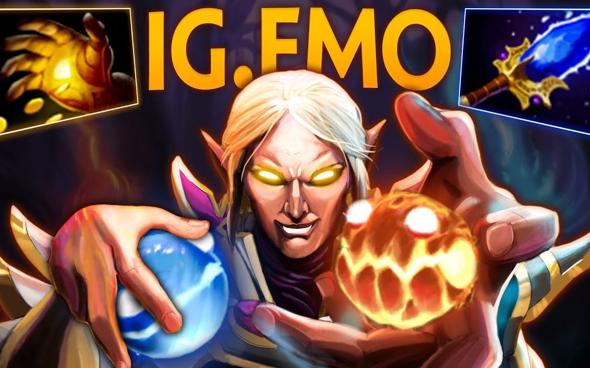 emo大神的卡尔不容小觑,15杀0死,中路对阵黑鸟!_dota 2 invoker