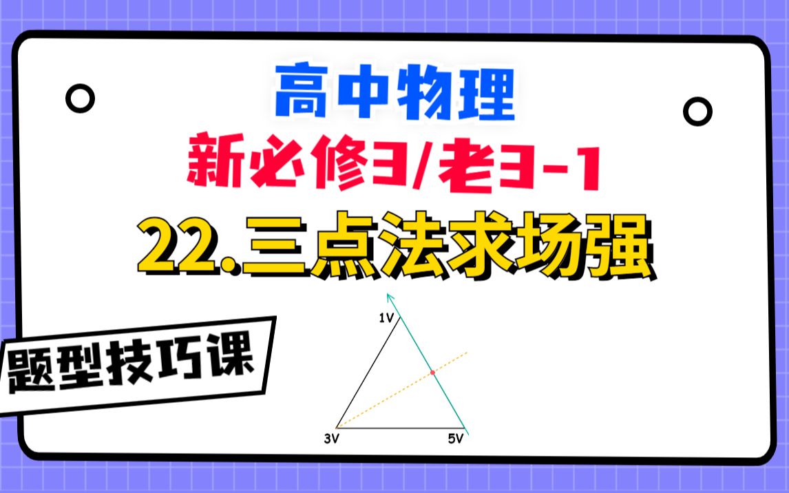 【高中物理必修3系统课】22.三点法求场强哔哩哔哩bilibili