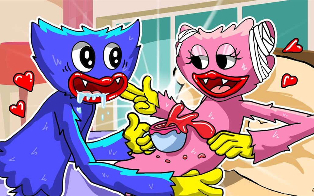 【poppy playtime】kissy missy受伤了,huggy很担心!