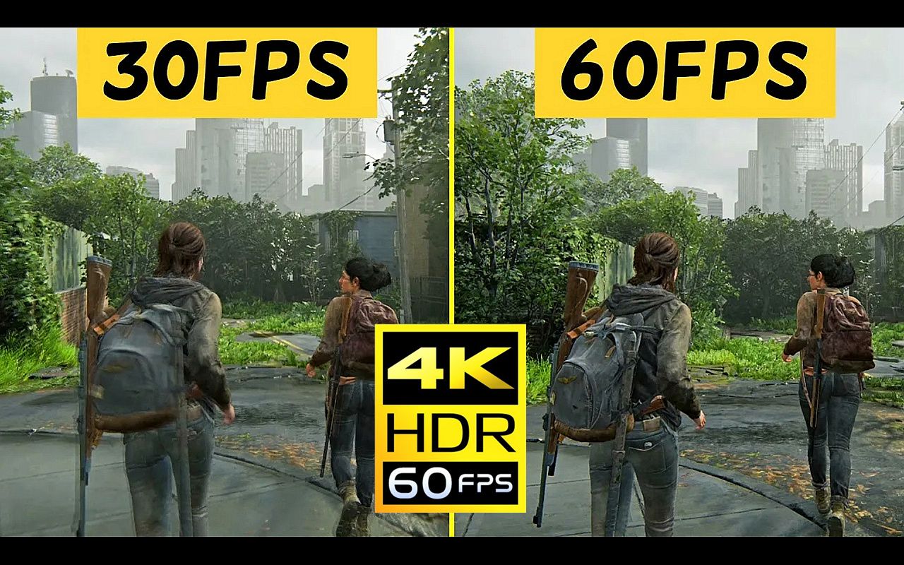 【4k60幀】最後生還者2 | 30fps vs 60fps 對比 | 幀率對畫質的影響