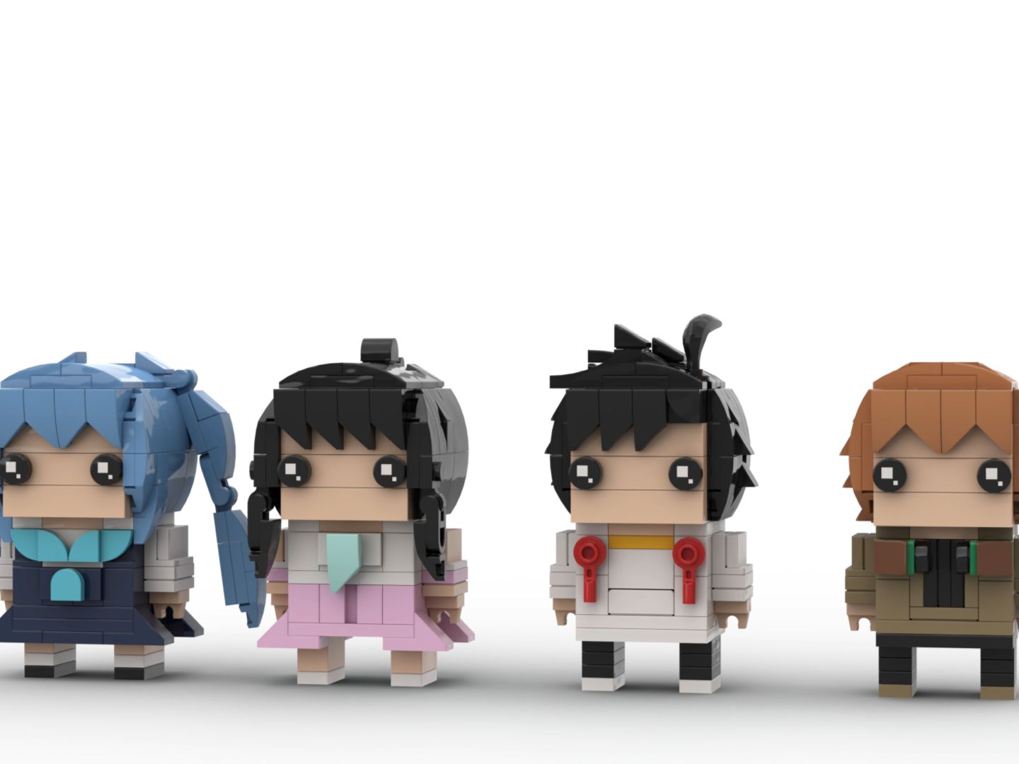 乐高moc(斗罗大陆3龙王传说)东海f4:唐舞麟,古月,谢邂,古月,许小言