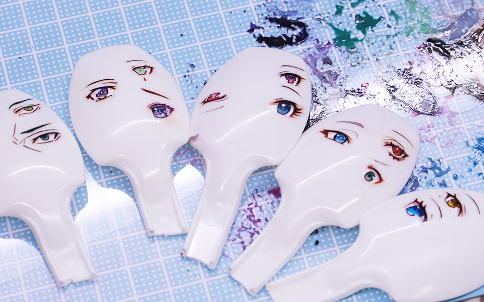 手办制作练习用毛笔画眼睛part2