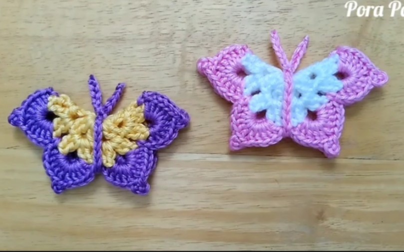 毛线编织版蝴蝶,春天来了,是时候破茧啦!