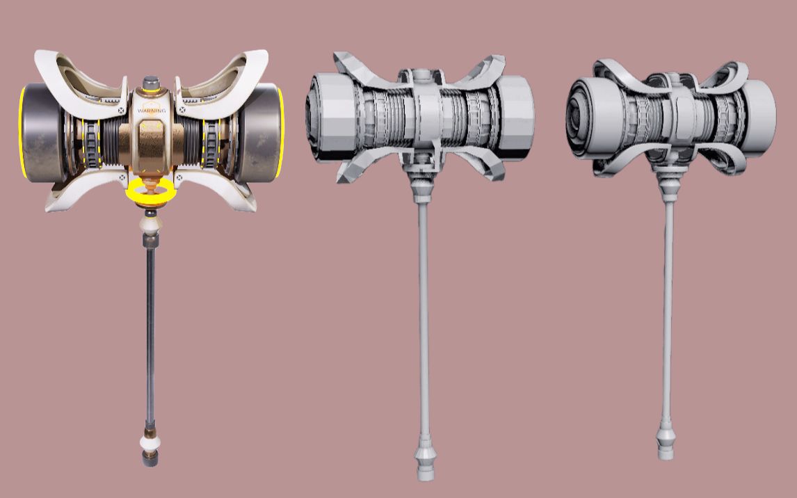 零基礎學建模必備全流程教程,3dmax次時代武器錘子建模,新手輕鬆上手!