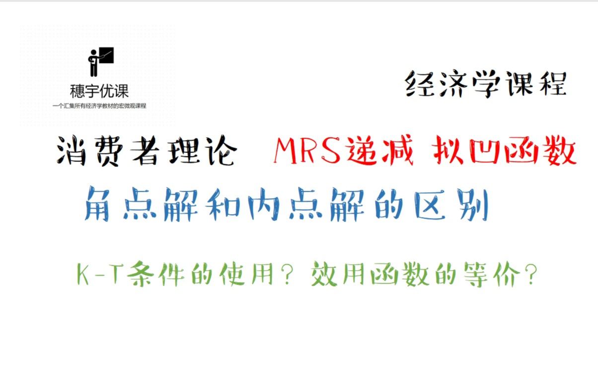 最深度の消费者理论大公开!你不知道的MRS递减和拟凹函数原来是这样用的!哔哩哔哩bilibili