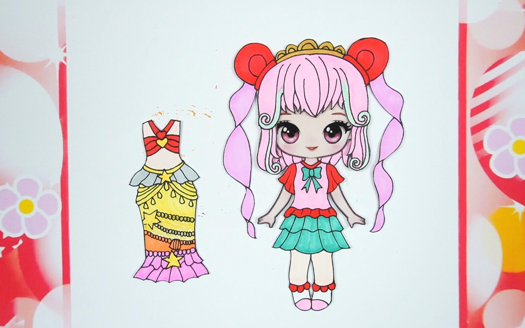 巴啦啦小魔仙创意手工,纸娃娃凌海昕美人鱼装_哔哩哔哩_bilibili