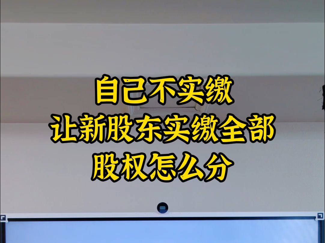 自己不实缴让新股东实缴全部股权怎么分哔哩哔哩bilibili