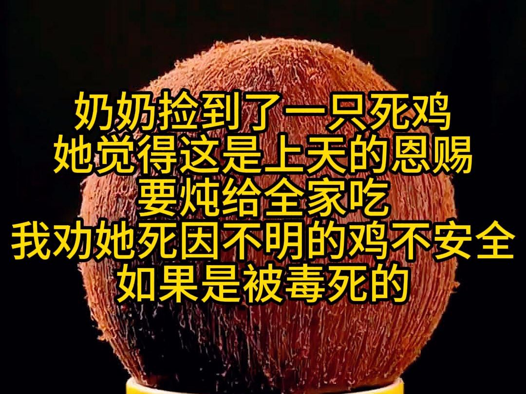 奶奶捡到了一只死鸡 她觉得这是上天的恩赐 要炖给全家吃 我劝她死因不明的鸡不安全 如果是被毒死的哔哩哔哩bilibili