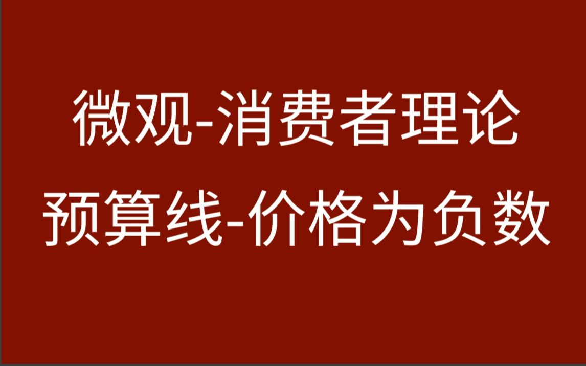 【微观】消费者理论预算线约束价格为负数哔哩哔哩bilibili