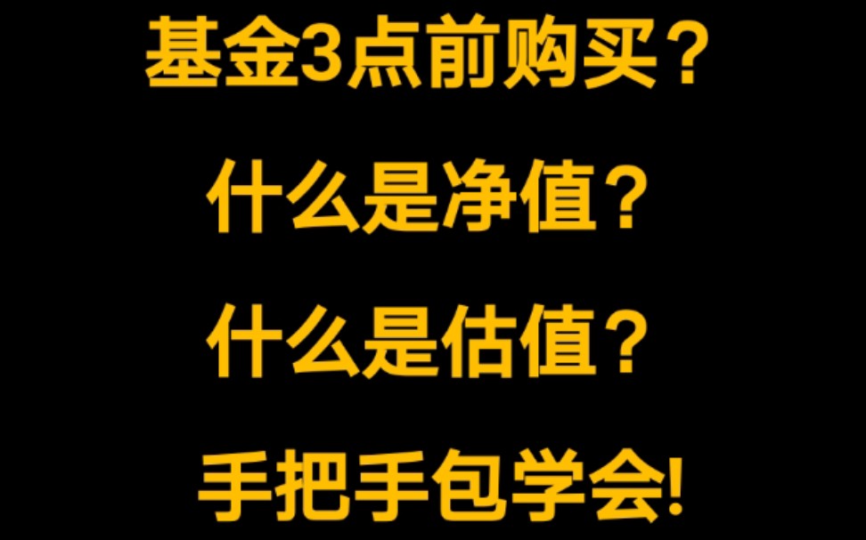 【基础知识篇】基金要在3点前购买?净值≠估值是基金经理偷吃?哔哩哔哩bilibili