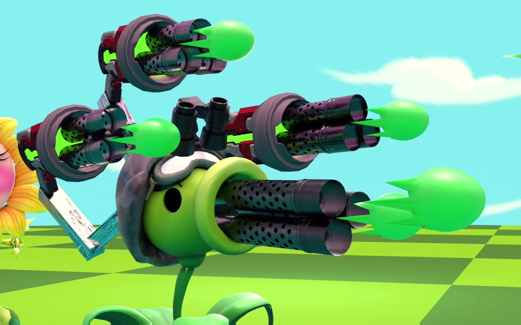 僵尸队长防御加特林 植物火力全开:pvz植物大战僵尸游戏动画短片