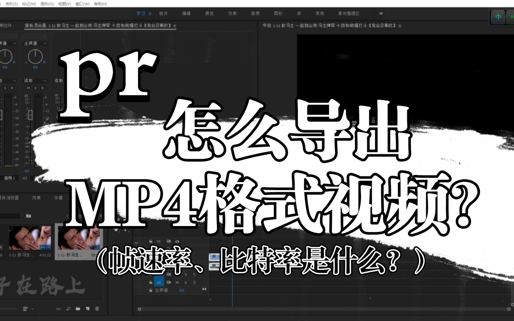 pr怎么导出MP4格式视频?(帧速率、比特率是什么?)哔哩哔哩bilibili