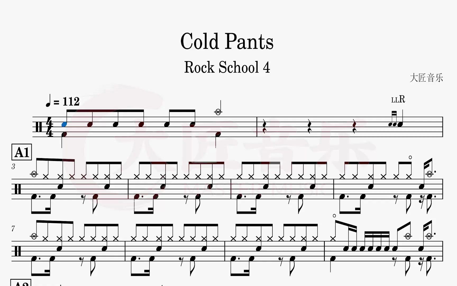 169 cold pants(改编版)-rock school 4 -funk风格动态鼓谱
