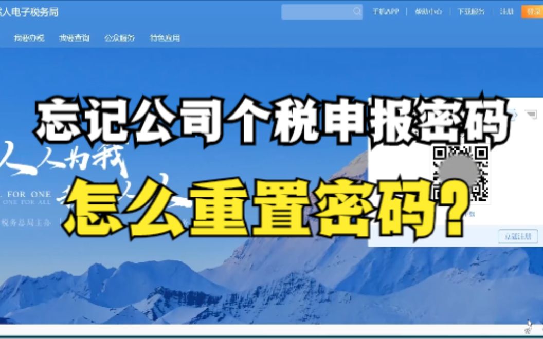 忘记公司个税申报密码,怎么重置、找回个税申报密码?哔哩哔哩bilibili