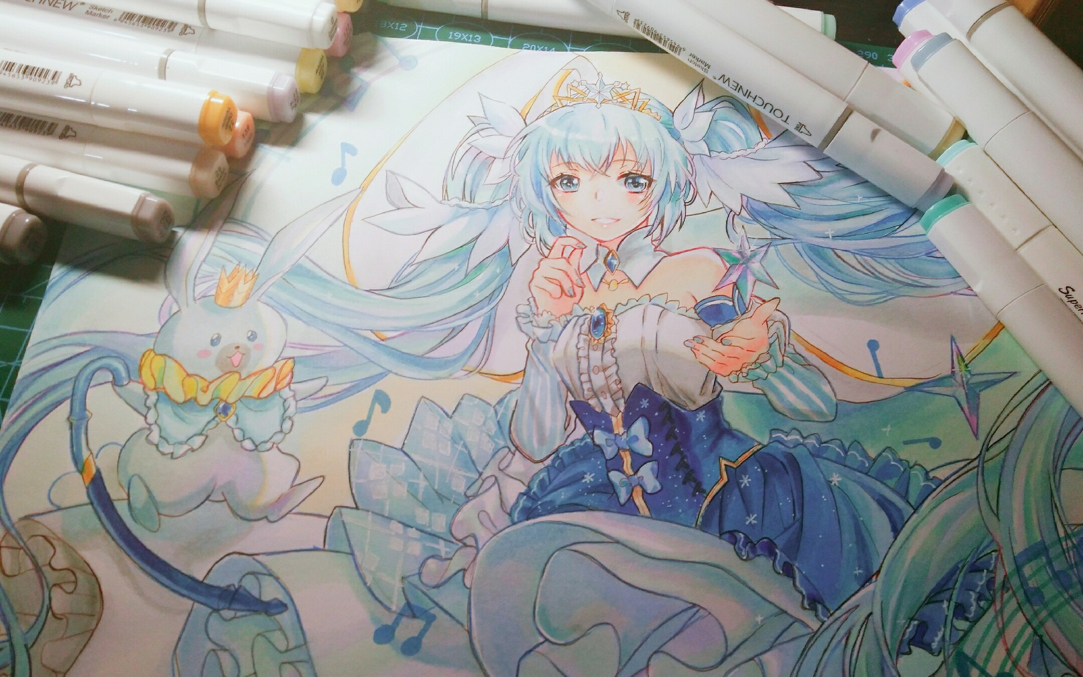 【马克笔手绘临摹】雪初音――快来参见公主殿下