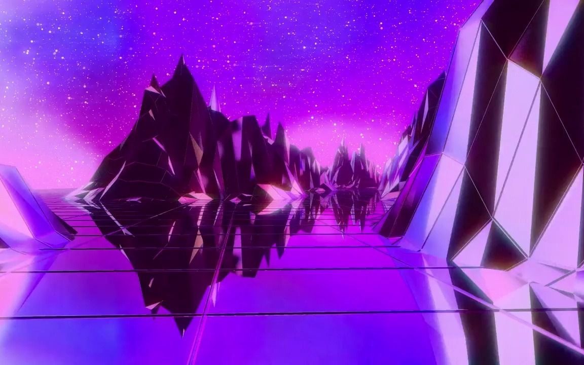 b614 唯美炫酷粉色紫色星球星空山峰高山水晶钻石地面动感节奏灯光秀