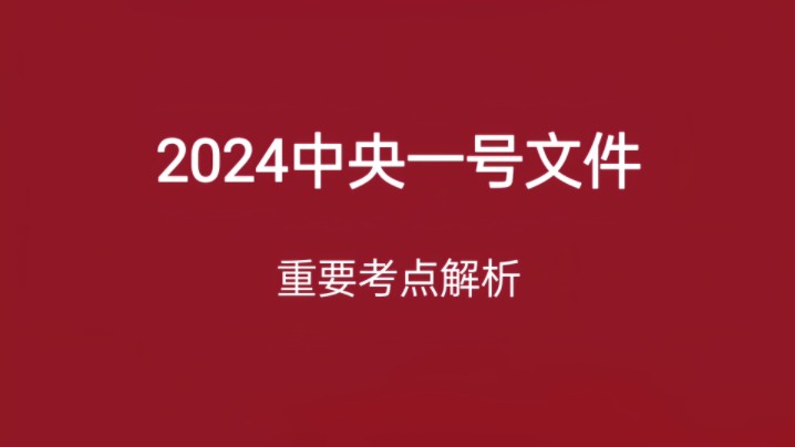 2024年中央一号文件重要考点总结(重传版)哔哩哔哩bilibili