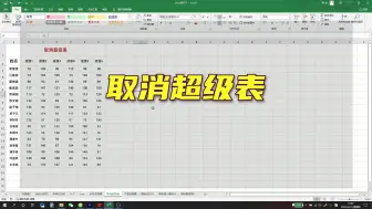 下载视频: Excel取消超级表