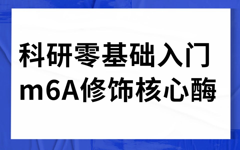 m6A修饰的核心酶操作过程哔哩哔哩bilibili