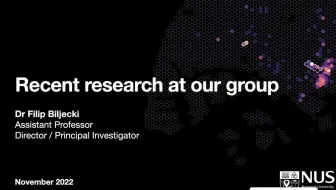 Dr Filip Biljecki ：新加坡国立大学城市分析实验室近期研究进展分享