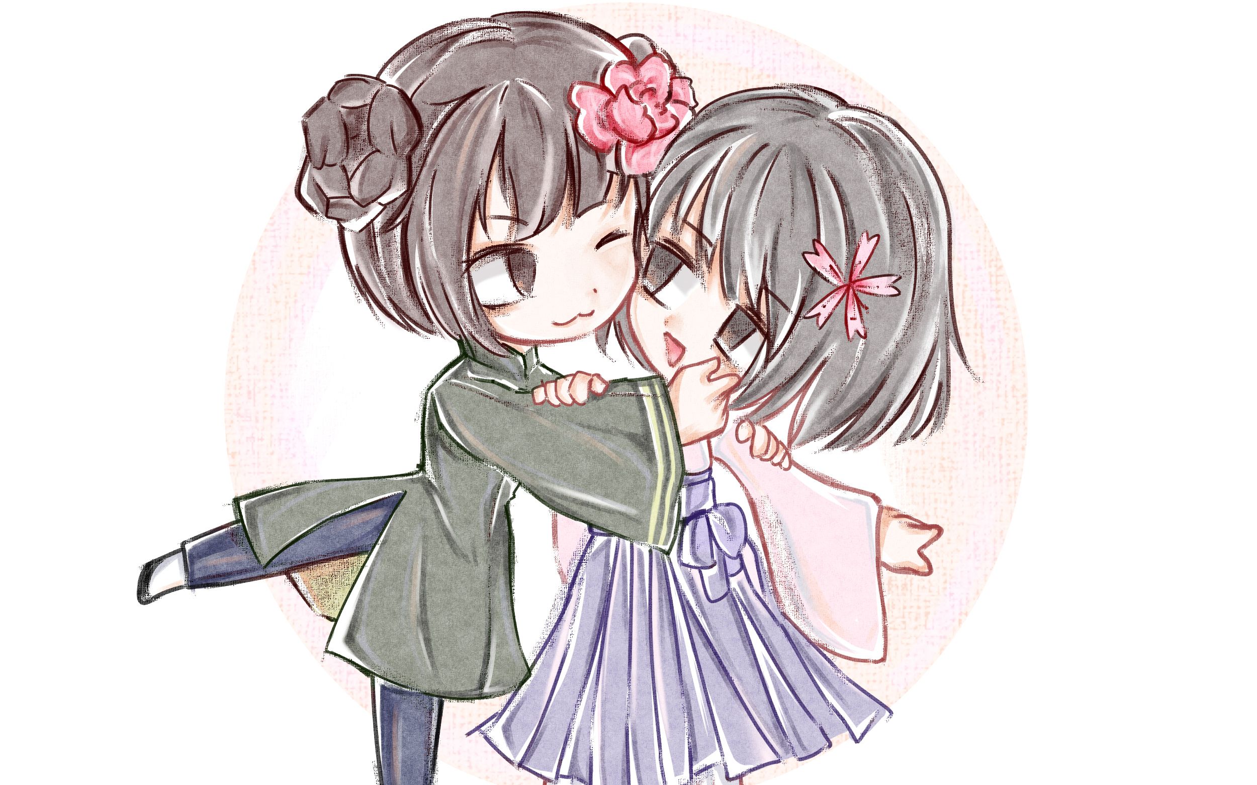 [黑塔利亚|极东姐妹]一个贴贴的上色过程