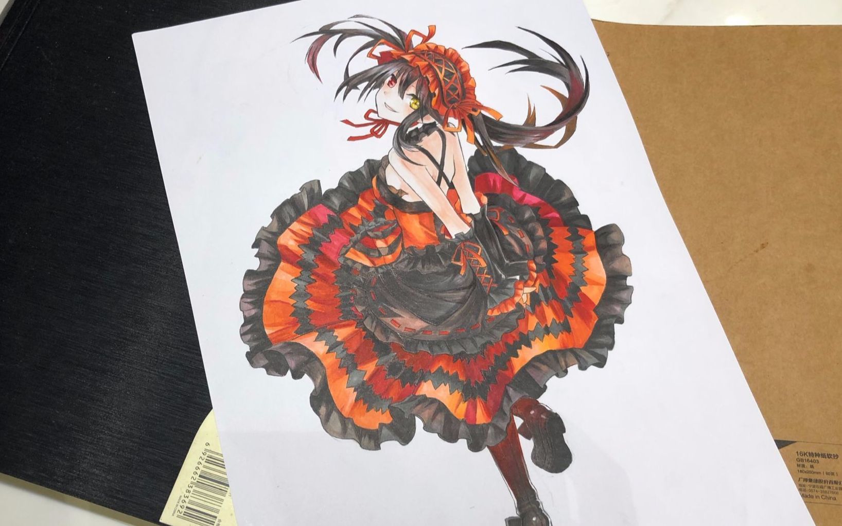 【马克笔手绘】约会大作战 时崎狂三 起稿勾线上色全程_哔哩哔哩_bili