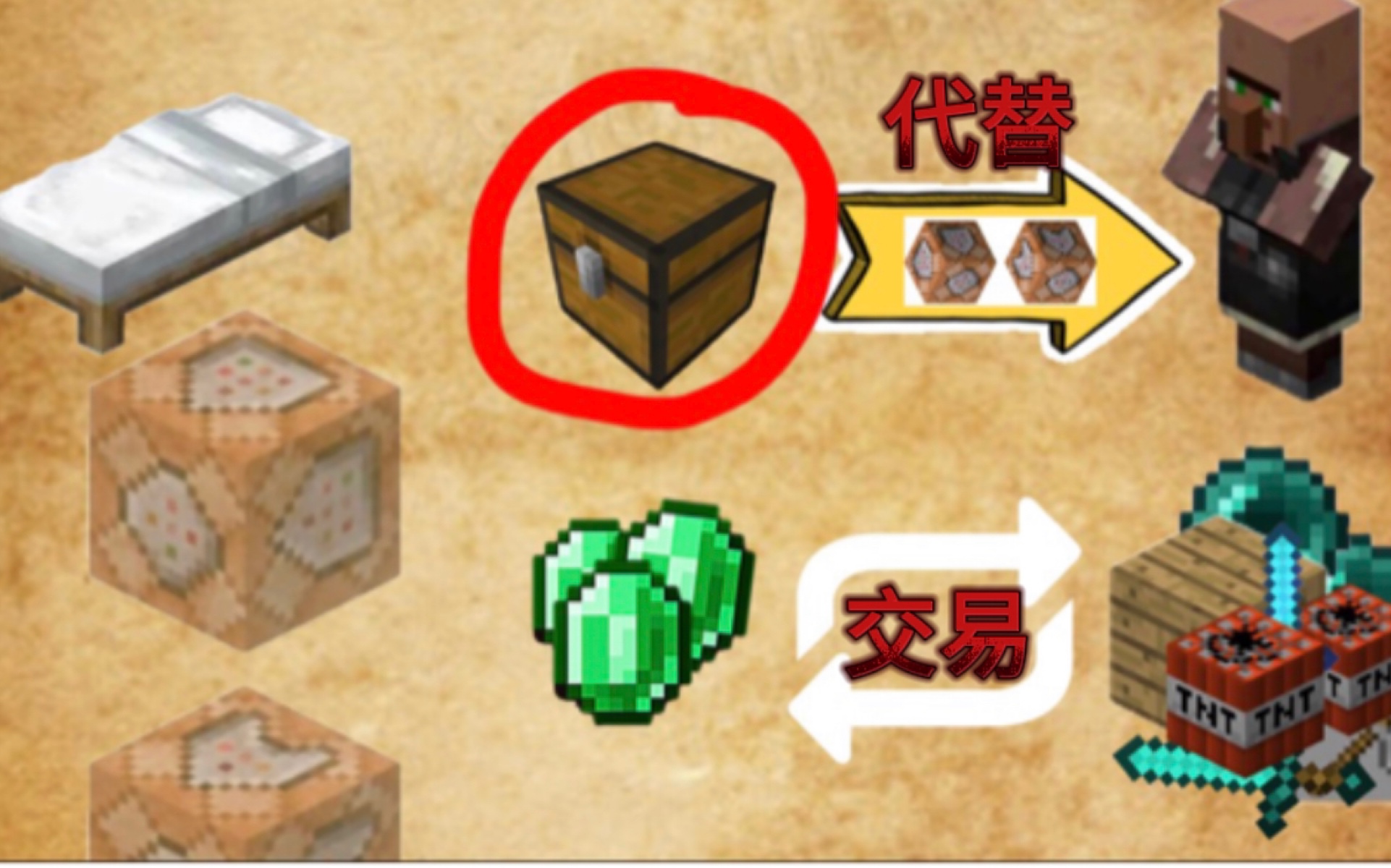 箱子代替起床战争交易!Minecraft村民交易指令教程!(起床战争村民商店交易指令教程第一期)我的世界