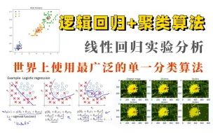 Download Video: 简单粗暴！精讲逻辑回归、聚类算法Kmeans算法、线性回归实验分析，机器学习算法原理+代码！逻辑回归可能是世界上使用最广泛的单一分类算法