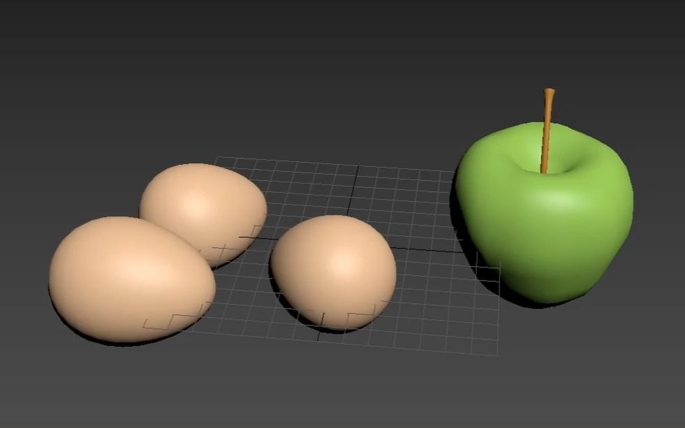 [图]【3dsMax建模】FFD：苹果和鸡蛋三维模型
