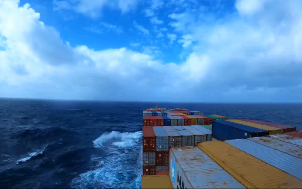 [图]2.5 Hour Uncut View From Cargo Ship In 4K _ Life At Sea 第一视角带你开集装箱船