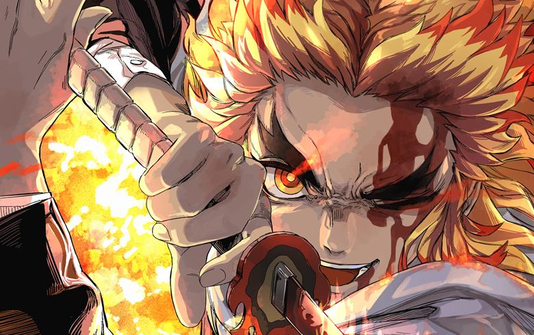 炎柱vs上弦三(炼狱之炎永不灭)_哔哩哔哩_bilibili