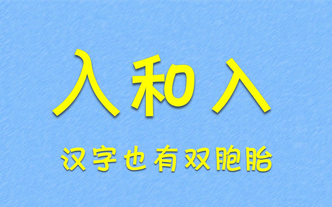 ⼊和入——这些汉字双胞胎你肯定不认识哔哩哔哩bilibili