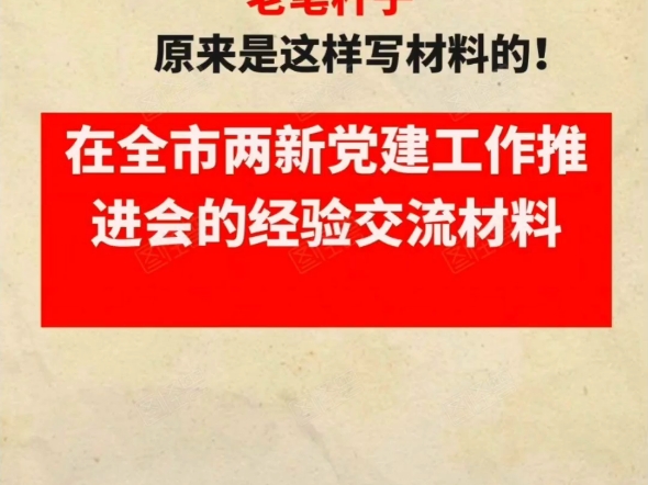 在全市两新党建工作推进会的经验交流材料哔哩哔哩bilibili