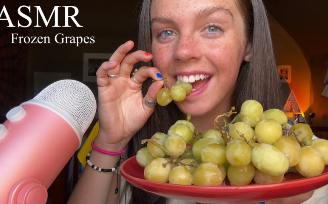 [图]【Gracie k】「助眠」吃冷冻棉花糖葡萄 - Eating FROZEN Cotton Candy Grapes