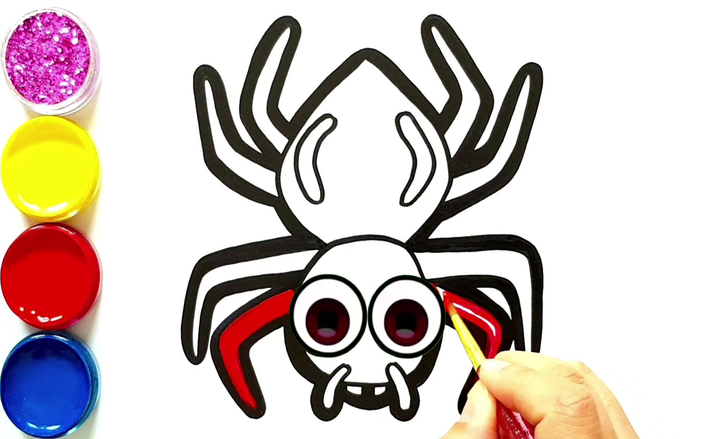 水彩笔填色 把小蜘蛛涂上自己喜欢的颜色怎么样?