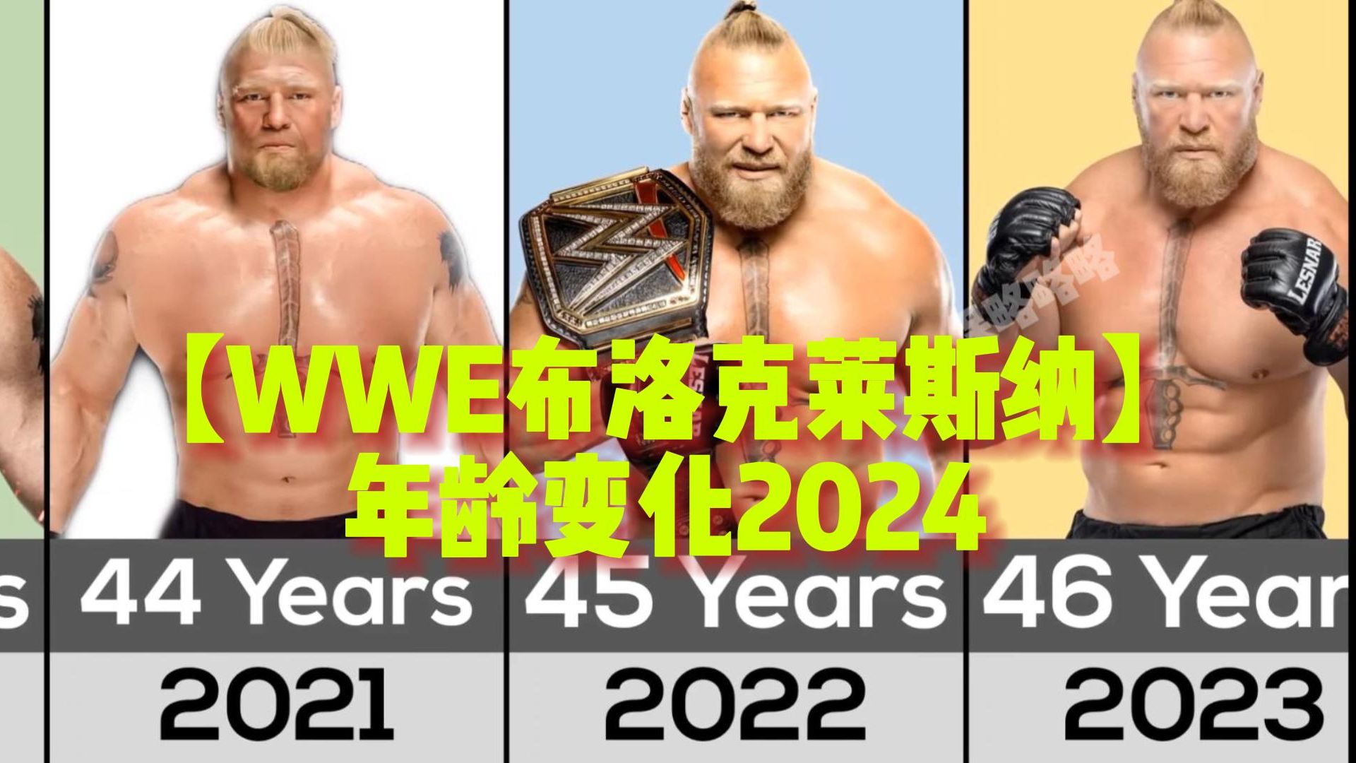 [图]【WWE布洛克莱斯纳】2024年龄变化史