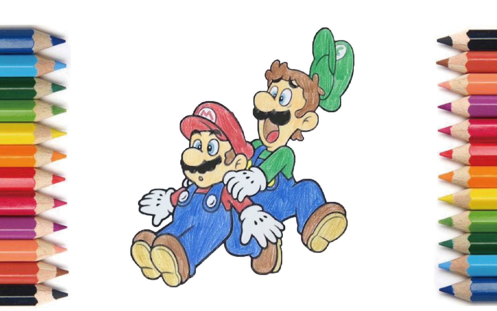 【coloring】mario and luigi【涂り絵】 マリオとルイージ 【画画】