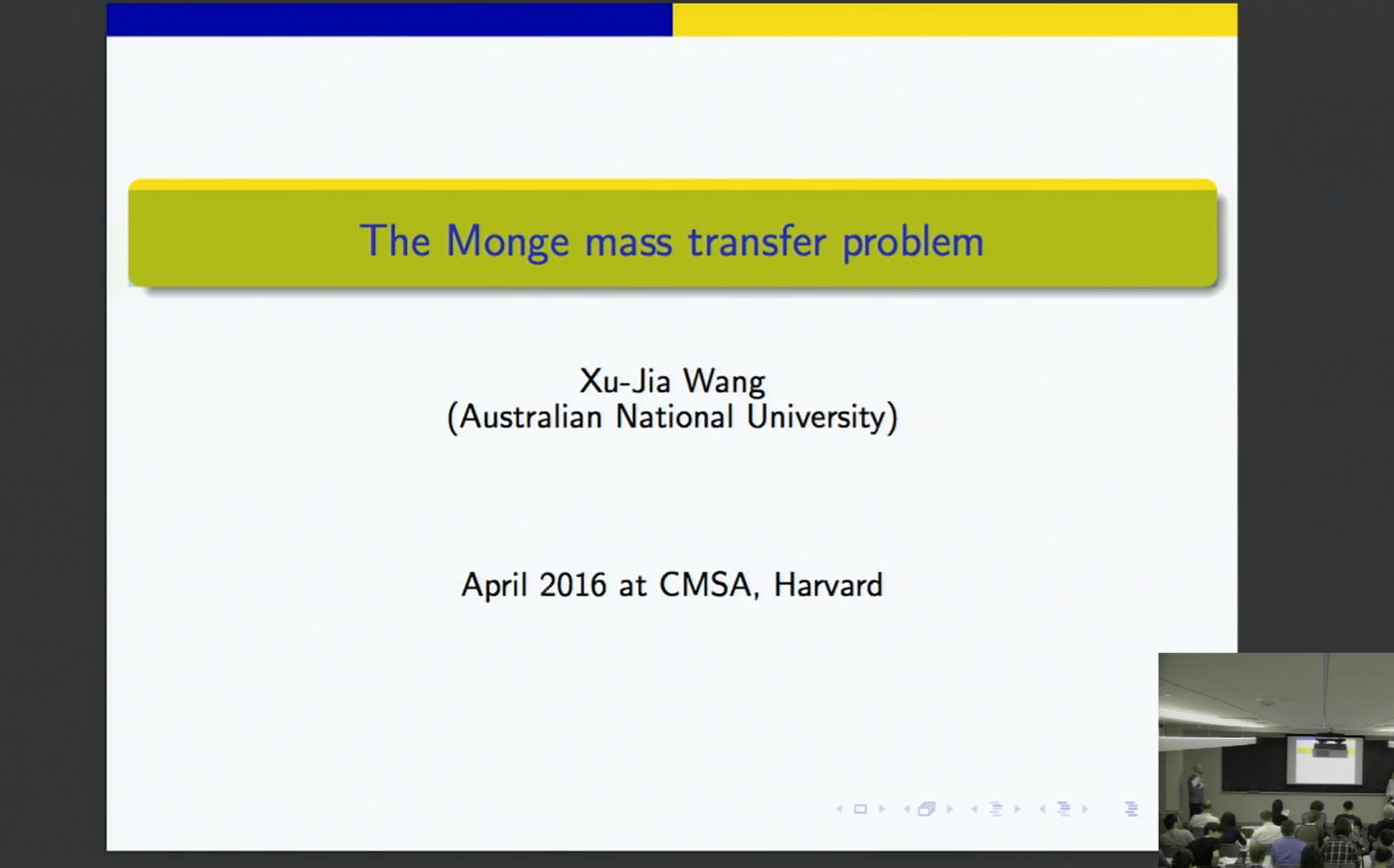 XuJia Wang ( 汪徐家 )Monge's Mass Transport Problem(最优传输)哔哩哔哩bilibili