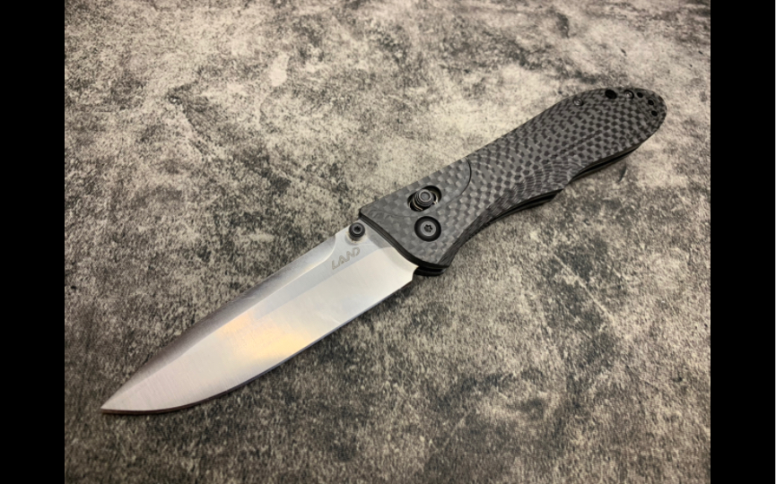 【折刀】三刃木 land lk01 仿蝴蝶730 碳纤维加vg10