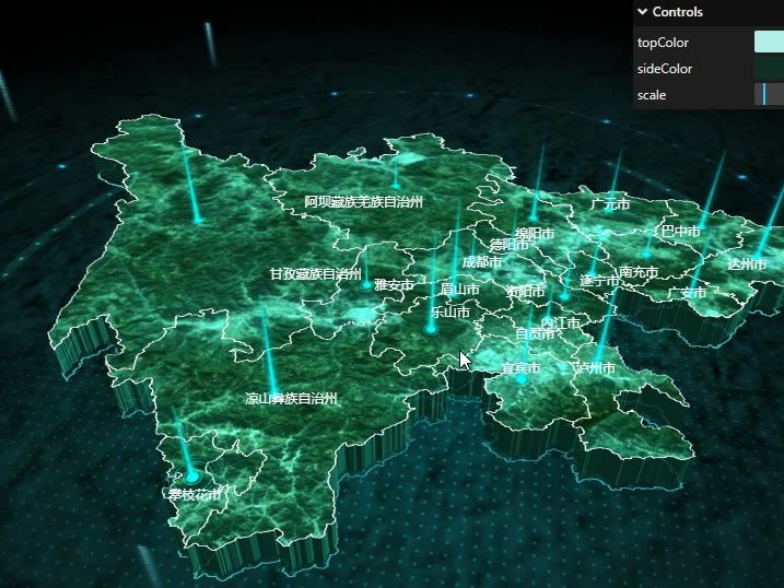 threejs数据地图可视化展示geojson
