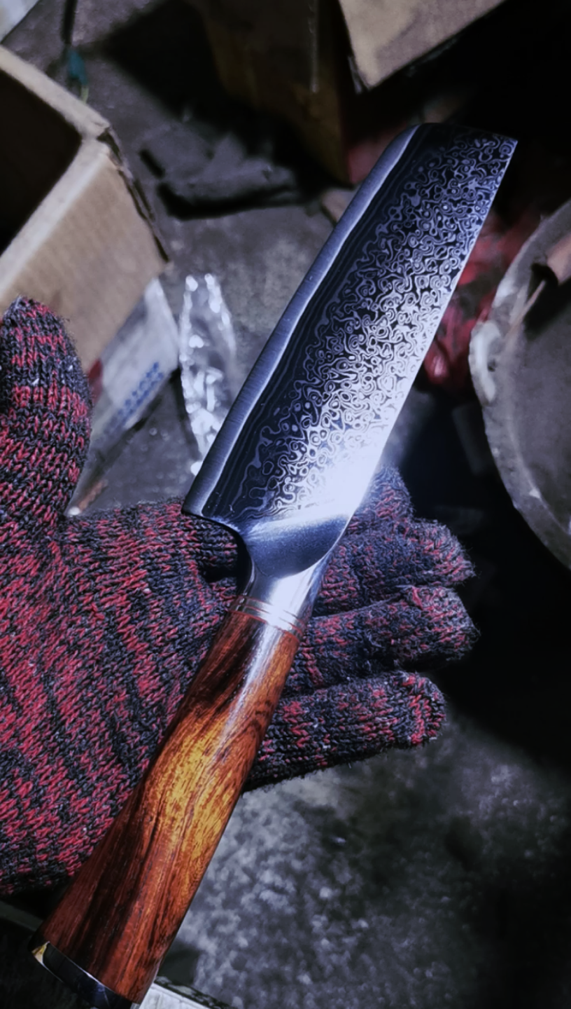 大马士革夹m390粉末钢小菜刀