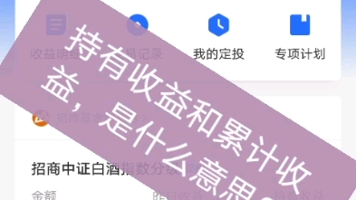 因持有收益和累计收益区别是什么?哔哩哔哩bilibili