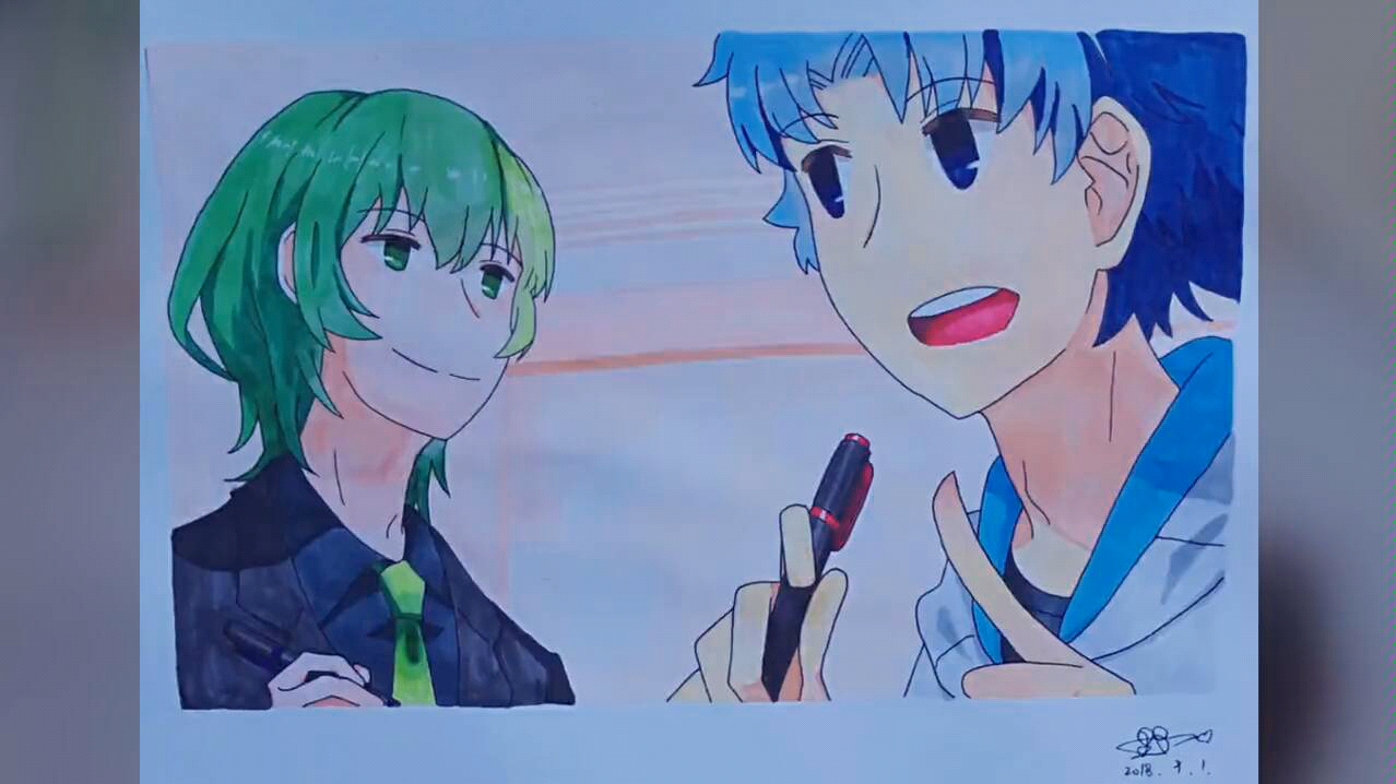 【马克笔手绘】小绿和小蓝_哔哩哔哩 (゜-゜)つロ 干杯~-bilibili