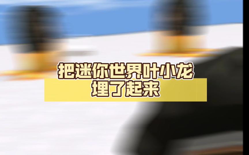 把迷你世界叶小龙埋了起来