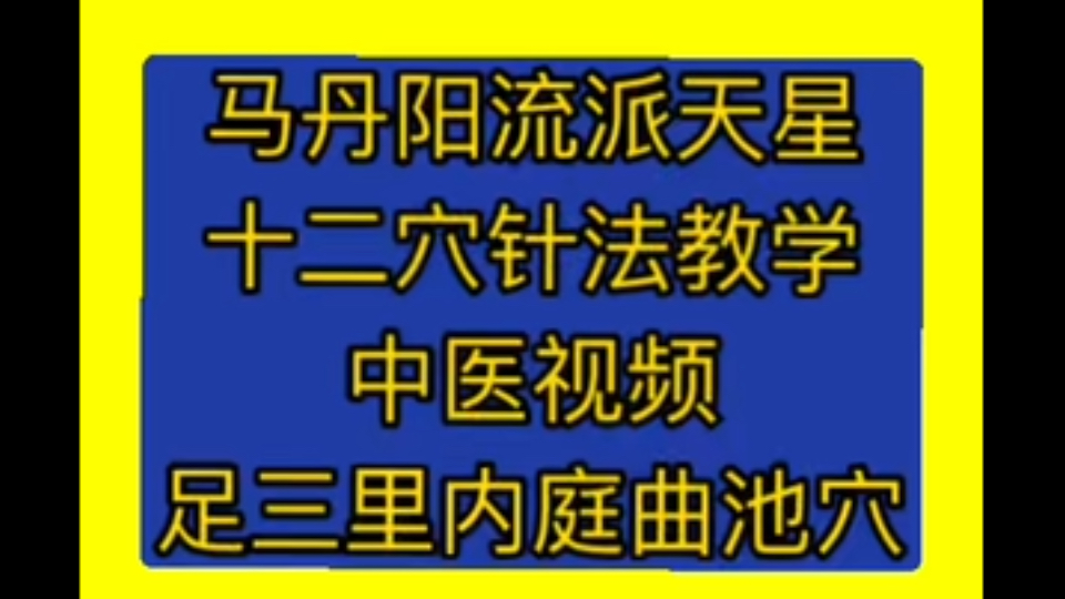 [图]马丹阳流派天星十二穴针法教学