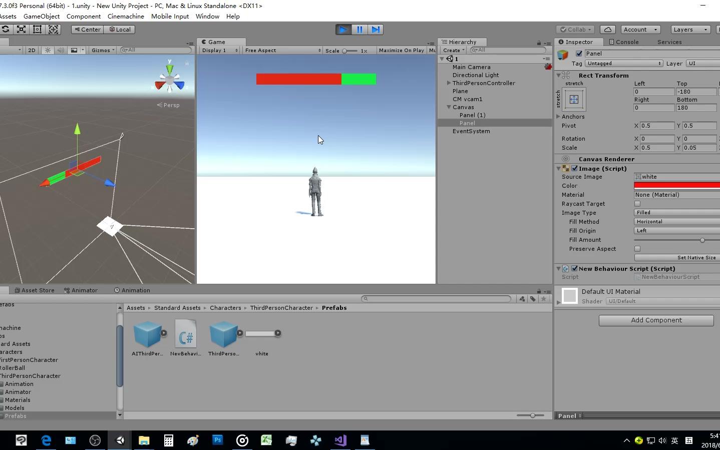 Unity3D 0基础 5分钟快速实现功能 3 使用UI Image制作HP血槽哔哩哔哩bilibili