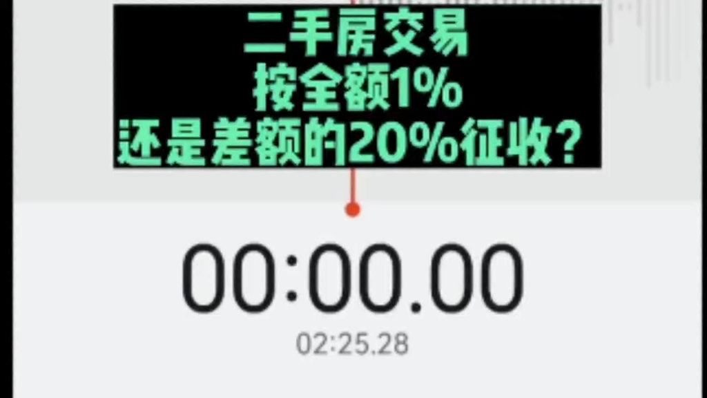 二手房交易按全额1%,还是差额的20%,征收?哔哩哔哩bilibili