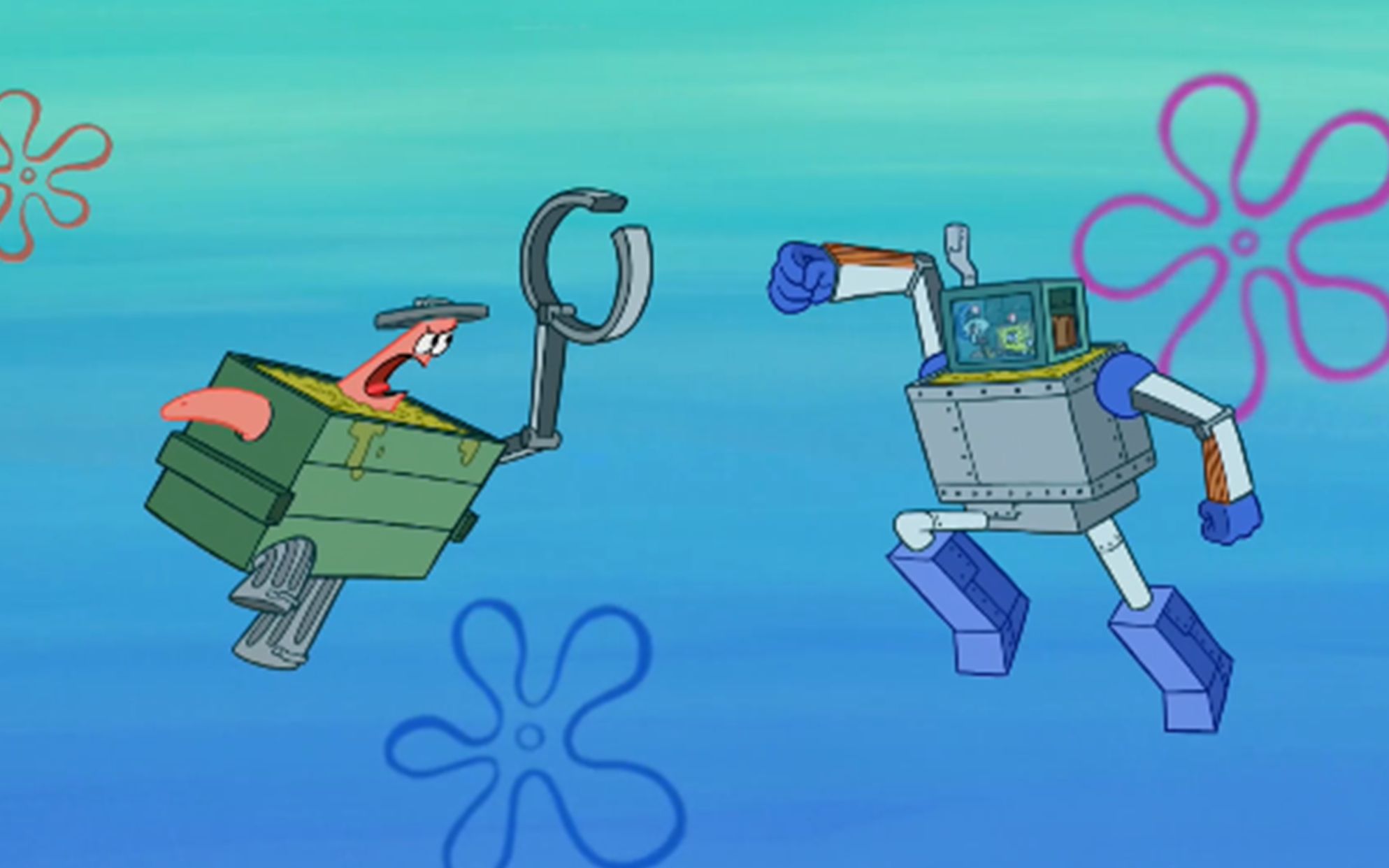 《海绵宝宝》比奇堡出现变形金刚,机器人大战一触即发!