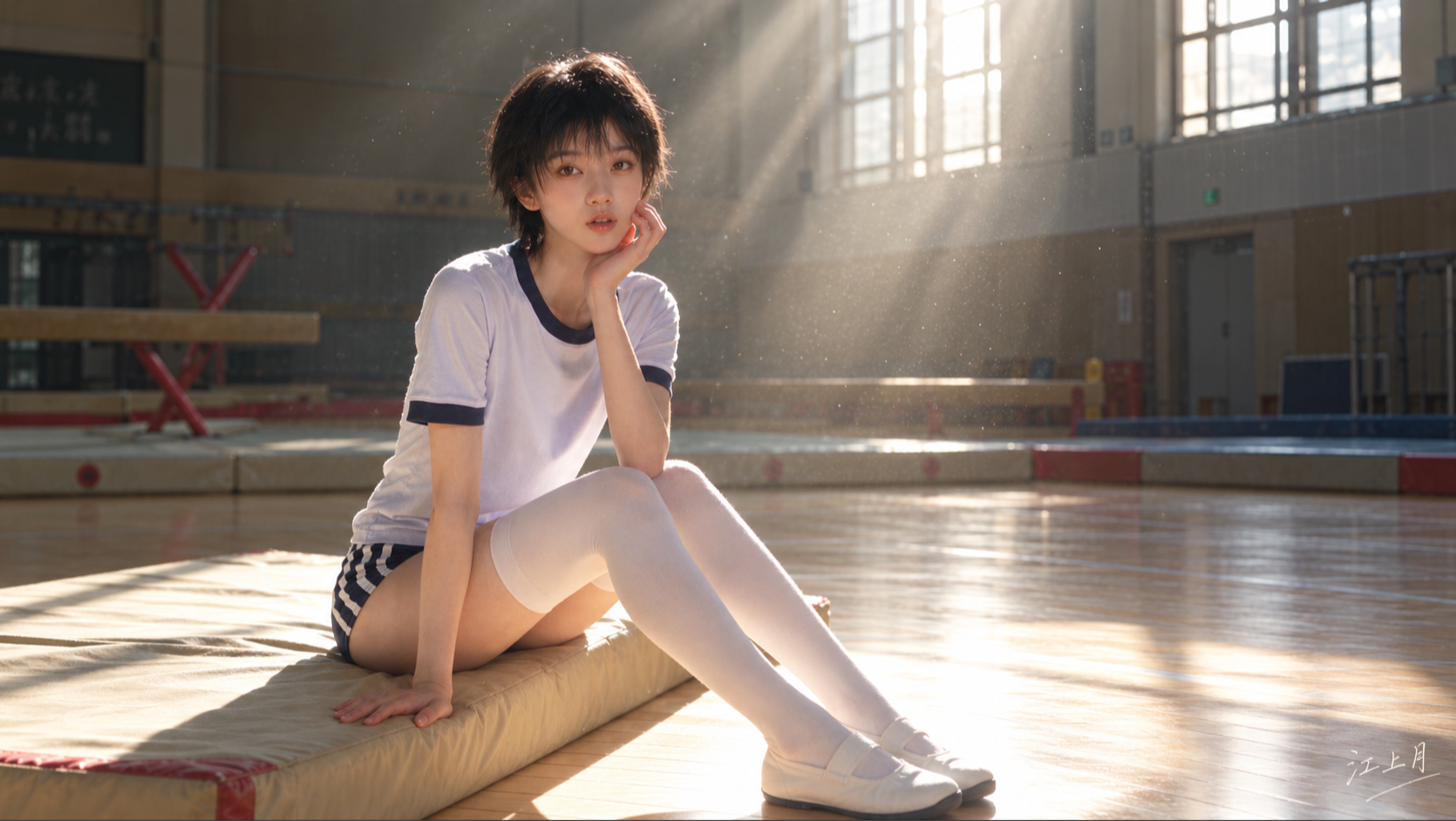 男生穿体操服，也不会输给任何人吧？#义父江上月 #男生穿女装 #cos